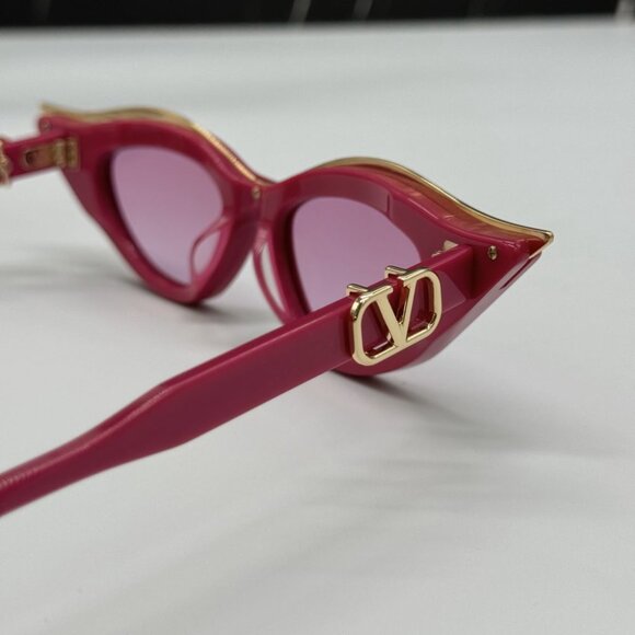 NEW V-GOLDCUT VLS-114D VALENTINO SUNGLASSES PINK CAT EYE EYEWEAR VALENTI… - Picture 9 of 12